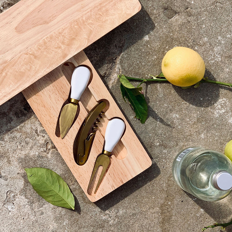 Sunnylife Picnic Cheese Knife & Board Set