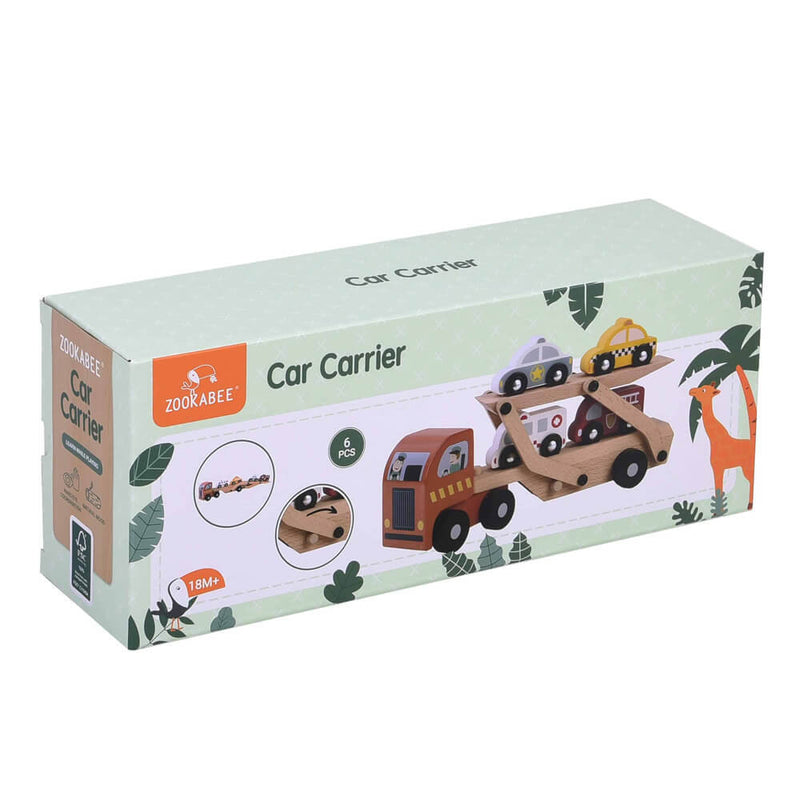 Wooden Car Carrier Truck Set