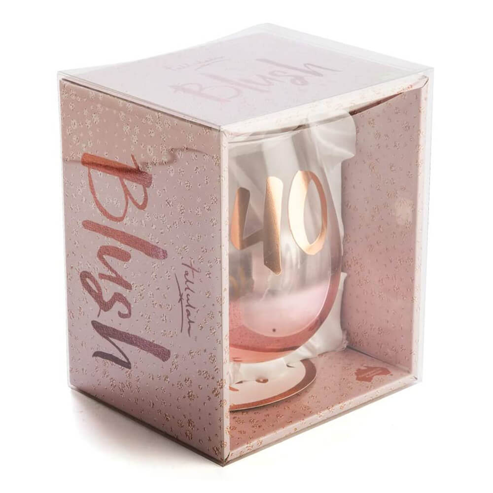 40th Birthday Blush Stemless Glass | Gifts Australia