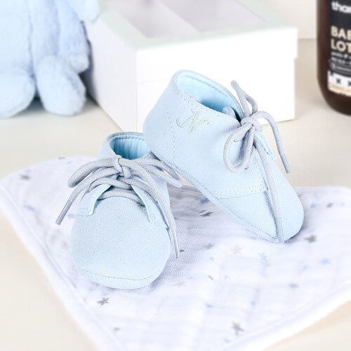 Pale Blue Baby Boy Embroidered Shoes | Gifts Australia