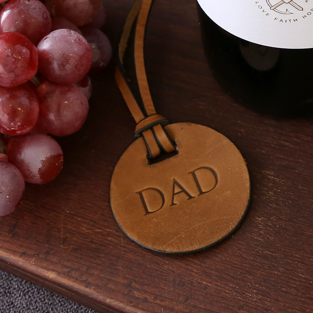 Father's Day Leather Bottle Tag
