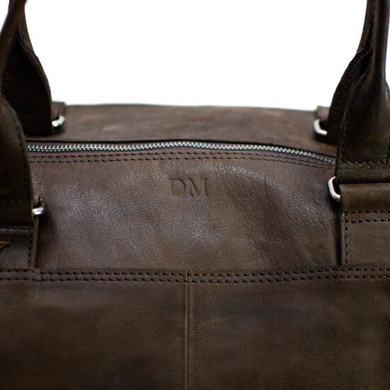 Monogrammed Leather Overnight Bag Personalized | Gifts Australia