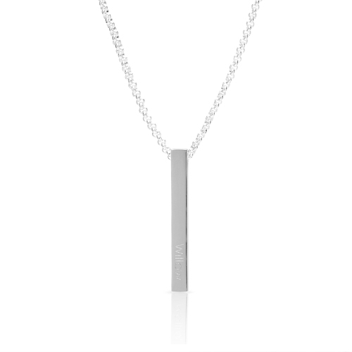 Personalised Solid Bar Pendant Necklace Rose Gold