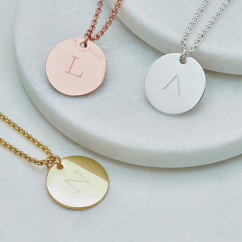 Bead Edge Disc and Enamel Chain Family Birthstone Personalised Necklace |  Bloom Boutique