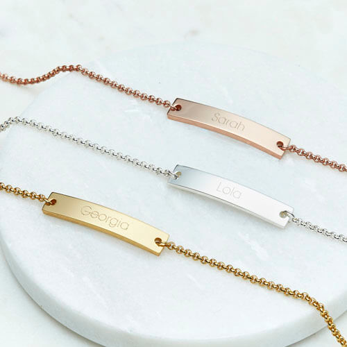 Gold Name Bar Engraved Bracelet Personalized Holiday Christmas Gifts for  Women Mom Her Handmade Friendship Custom Anniversary Bridesmaid Wedding  Jewelry Birthda… | Wedding gifts for bridesmaids, Handmade friendship  bracelets, Engraved bracelet