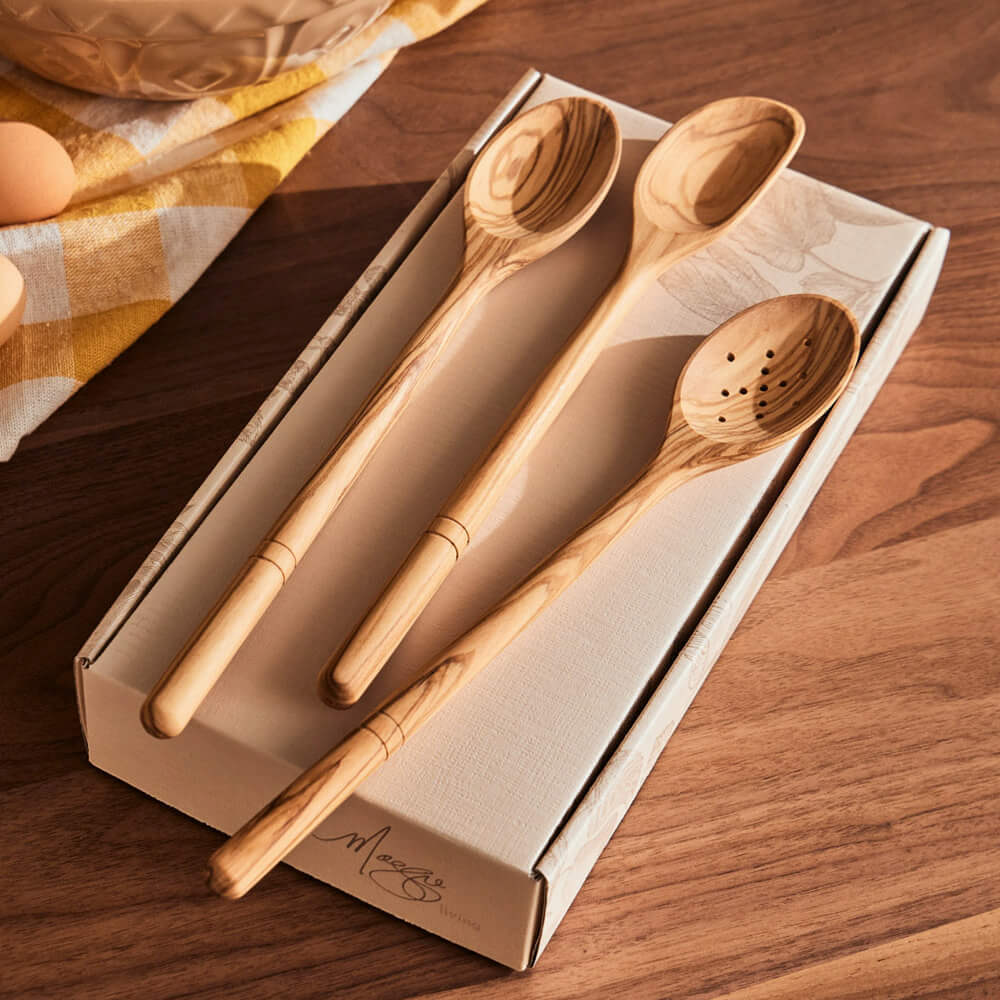 Maggie Living Olive Wood Wooden Spoons Set