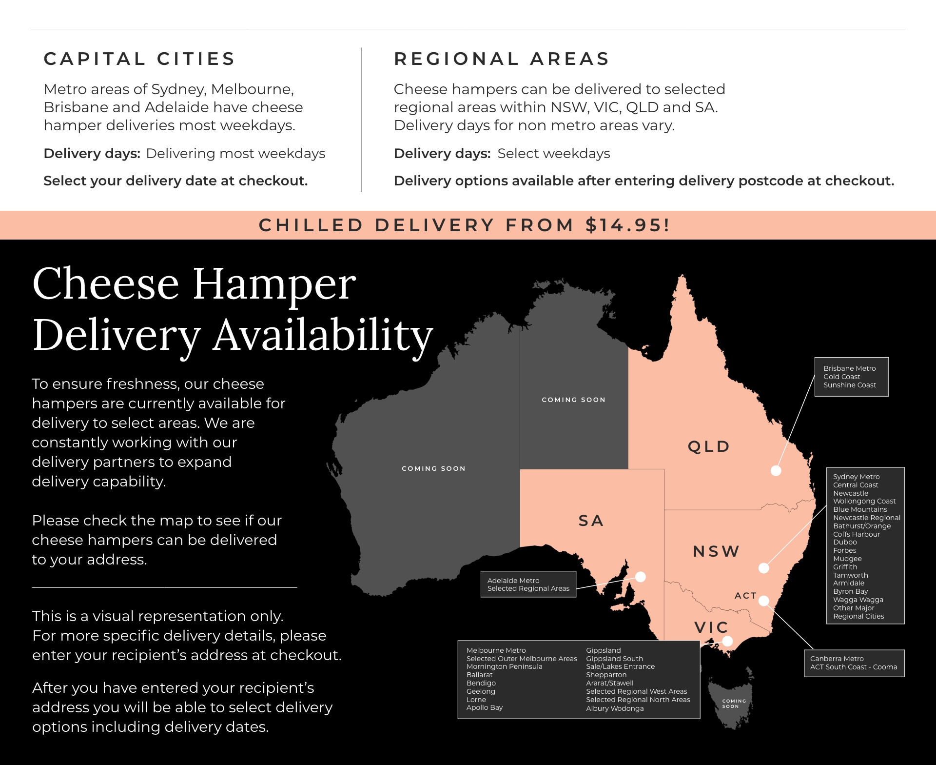 Cheese hamper delivery map