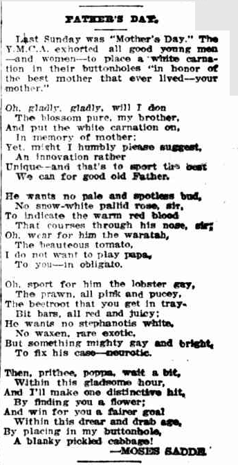 Father's Day Poem 1912