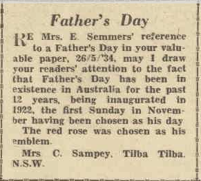 Official Father's Day 1934