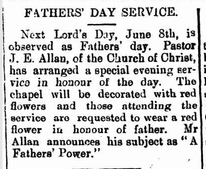 Father's Day sentiment 1919