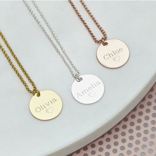 Personalised Heart Charm Necklace In Gold