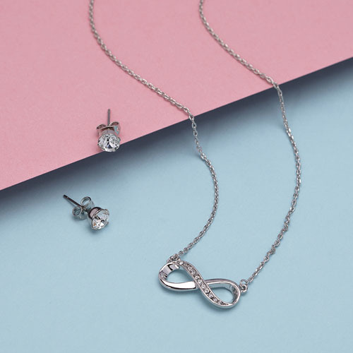 Infinity Jewellery Set With Crystals From Swarovski®