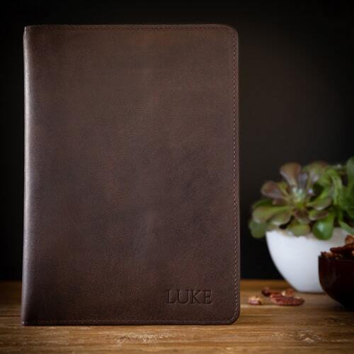 Mens Personalised A5 Leather Notebook Holder