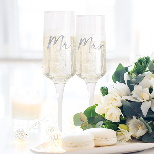 Mr & Mrs Champagne Flute Set