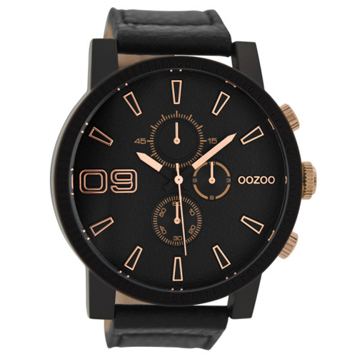 OOZOO Sport Rose Gold on Black Watch