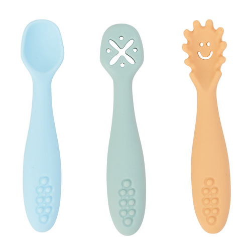 Seaside Silicone 3pc Cutlery Set