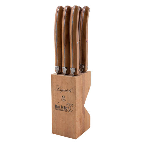 Laguiole French-Made Olive Wood Serrated Steak Knives