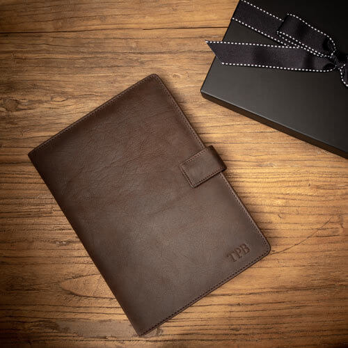 Mens Personalised Oxford A5 Leather Folio Case