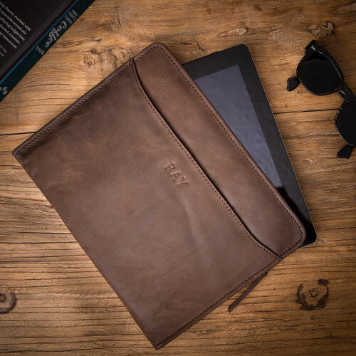 Mens Personalised iPad Air Leather Folio Case
