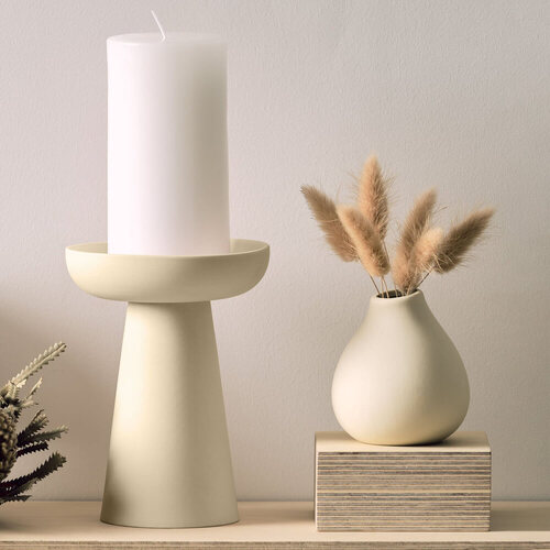 Cream Candle Holder By Aery Living
