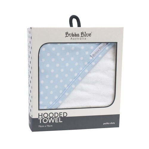 Bubba Blue Polka Dots Baby Blue Hooded Towel 