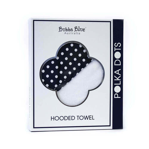 Bubba Blue Polka Dots Navy Hooded Towel