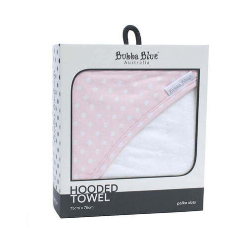 Bubba Blue Polka Dots Pink Hooded Towel