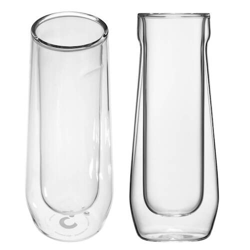 Double Walled Flute Glass Set