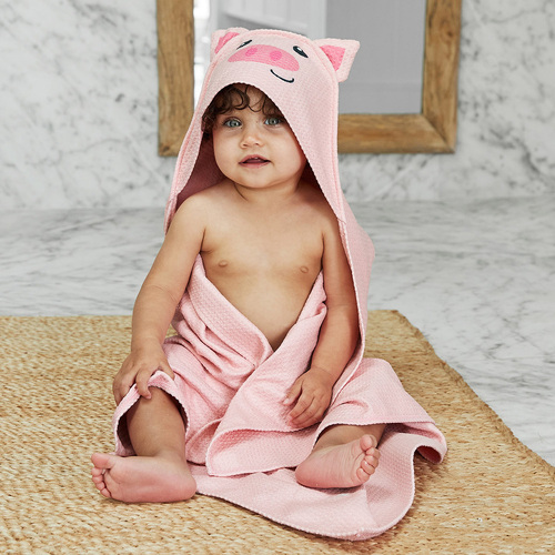 Baby Hooded Piggy Towel 100% Recycled