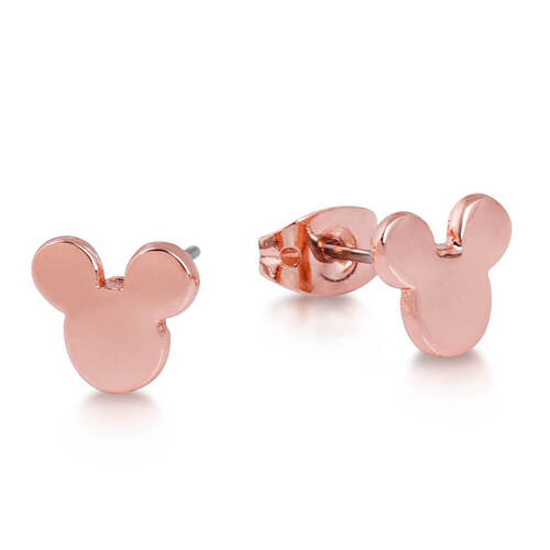 Mickey Mouse Rose Gold Stud Earrings By Disney Couture