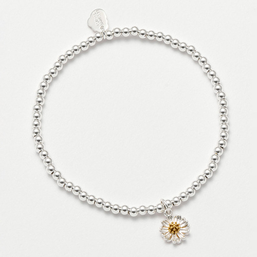 Estella Bartlett Silver Plated Sienna Wildflower Charm Bracelet