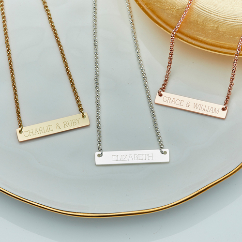 Personalised Name Plate Bar Necklace