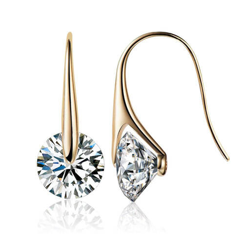 Gold Eclipse Earrings with Swarovski® Crystals