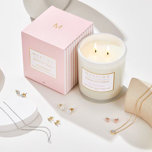 Pink Champagne Candle with Hidden Jewellery