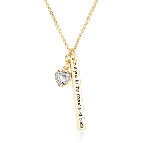 Gold Love to the Moon Necklace with Crystals From Swarovski®