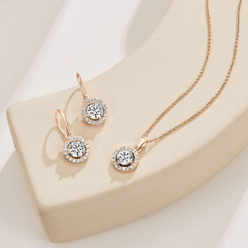 Rose Gold Nylah Necklace and Earring Set
