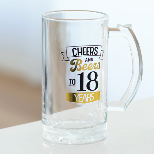 18th Birthday Celebration Beer Glass