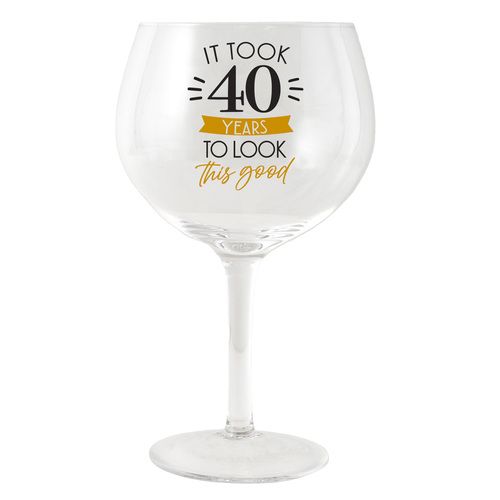 40th Birthday Celebration Balloon Wine Glass