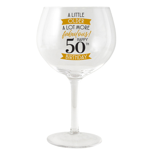 50th Birthday Celebration Balloon Wine Glass