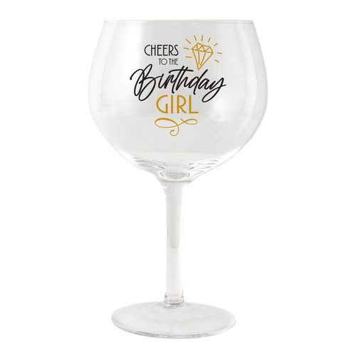 Birthday Girl Celebration Balloon Wine Glass