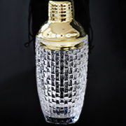 Textured Glass & Gold Cocktail Shaker