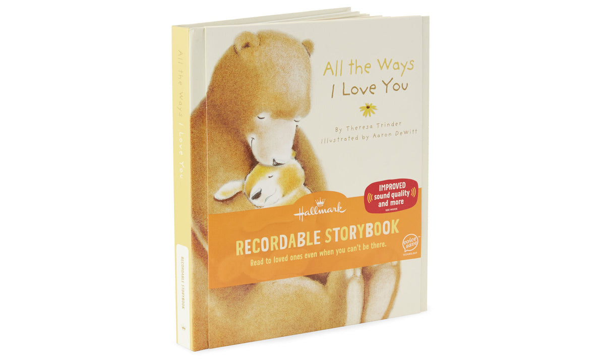 Recordable storybook with a bear illustration on a white background