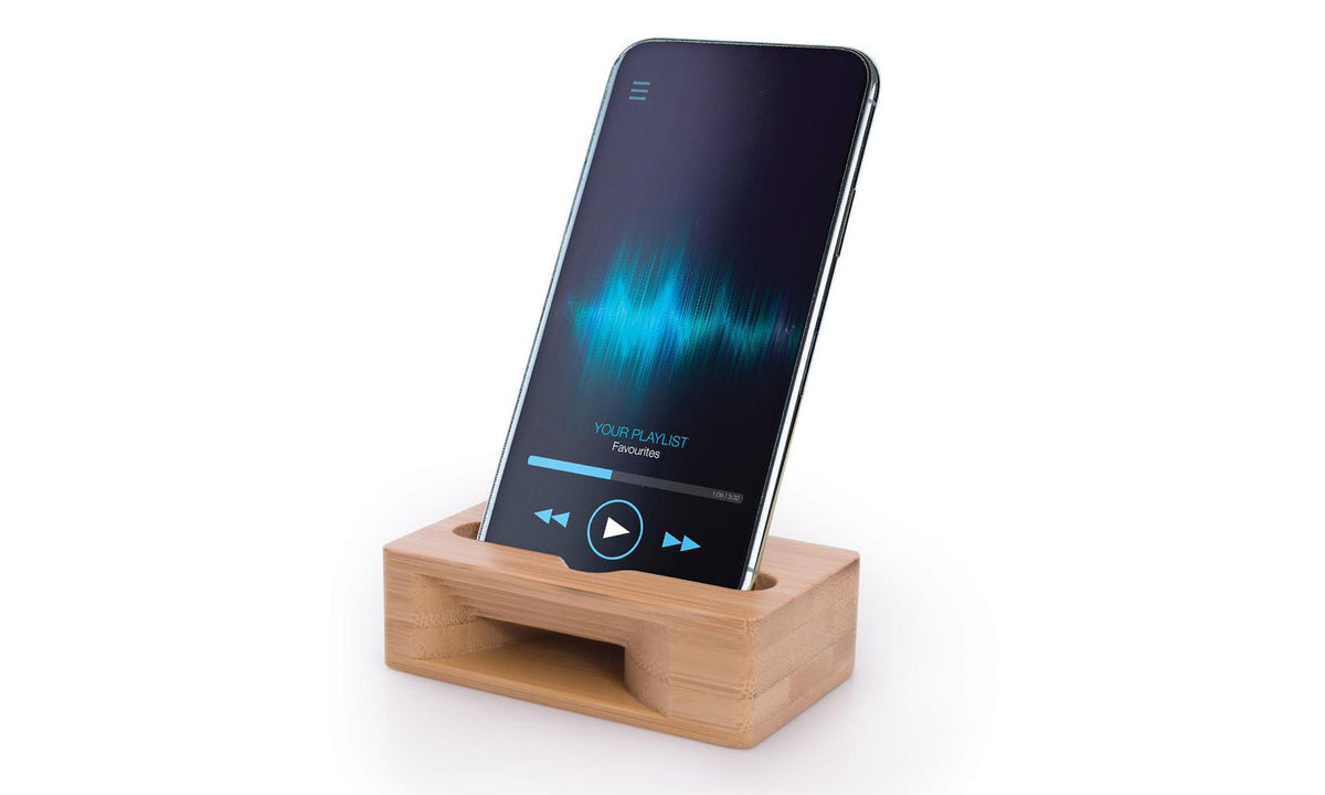 Bamboo Phone Holder and Amplifier -12Disp