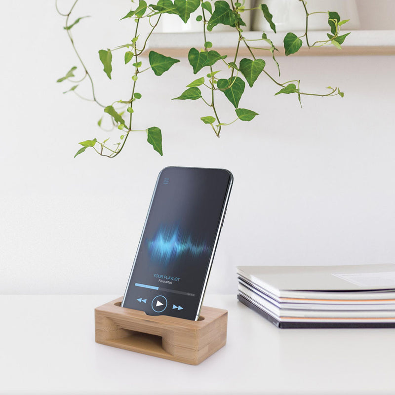 Bamboo Phone Holder and Amplifier -12Disp