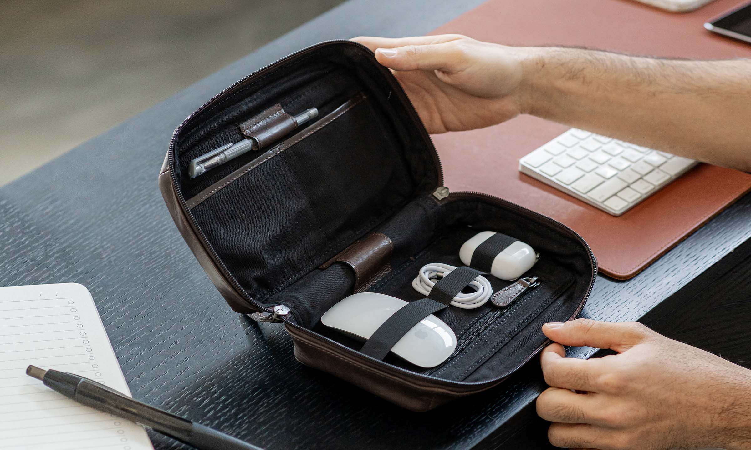 Personalised Brown Travel Tech Case|Gifts Australia