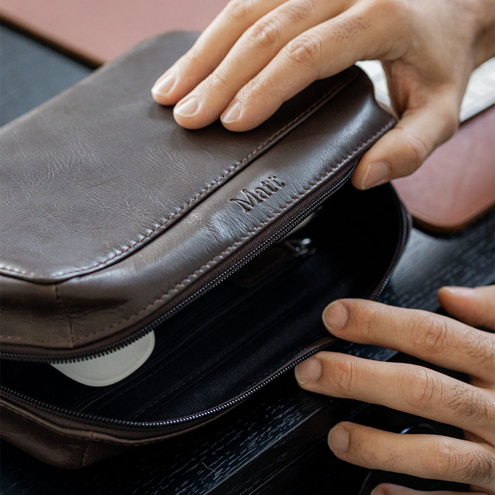 Personalized Tech Case Personalised Brown Travel Tech Case|Gifts Australia