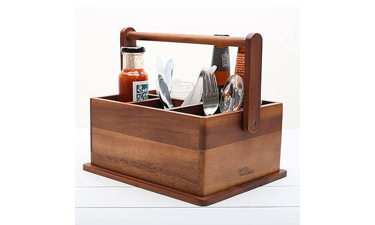 Moda Timber Caddy Davis & Waddell Acacia Wood BBQ Caddy from Gifts Australia