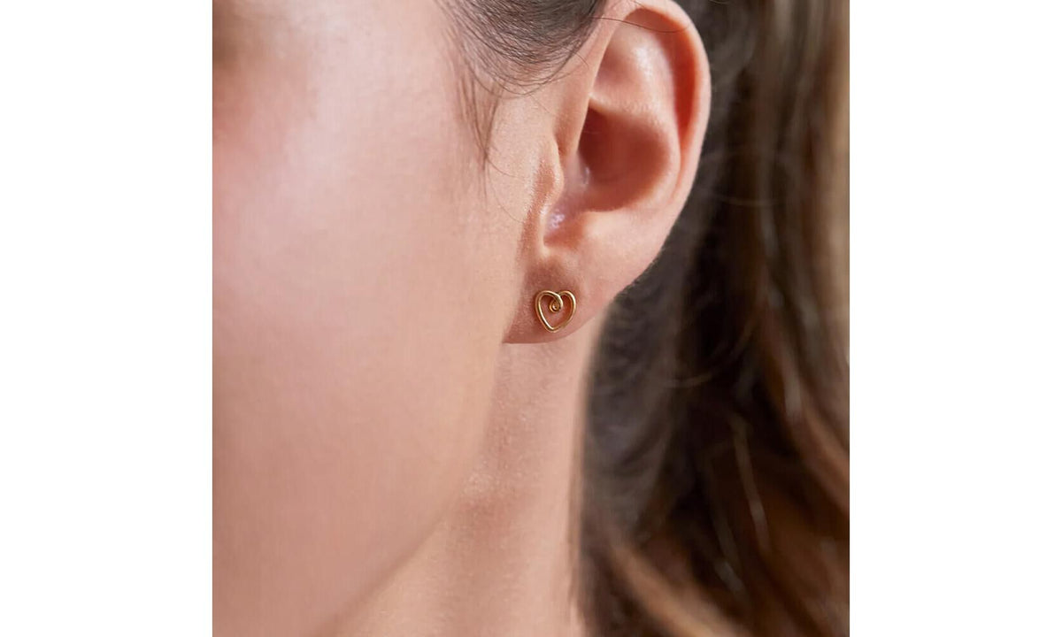 Estella Bartlett Wire Heart Stud Earrings