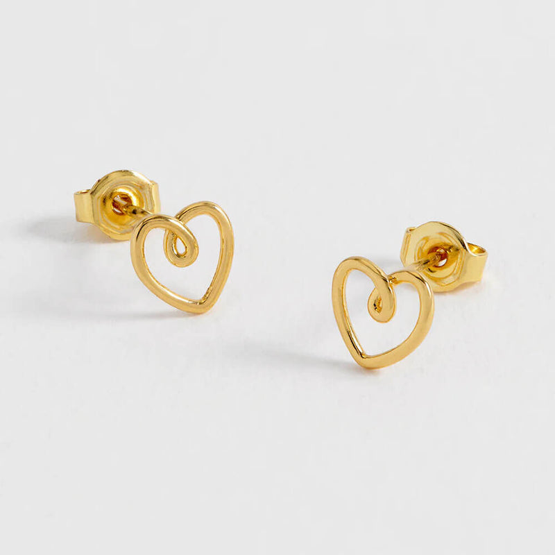 Estella Bartlett Wire Heart Stud Earrings