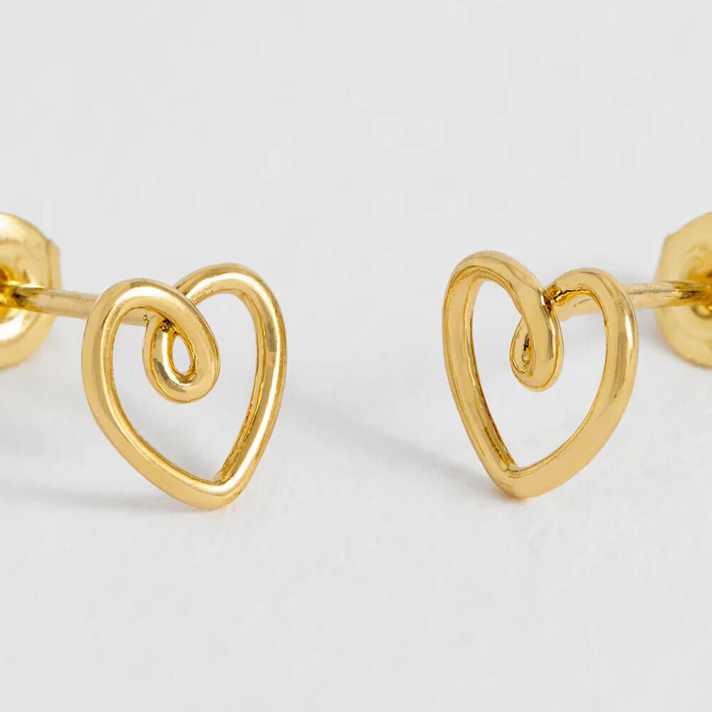 Estella Bartlett Wire Heart Stud Earrings